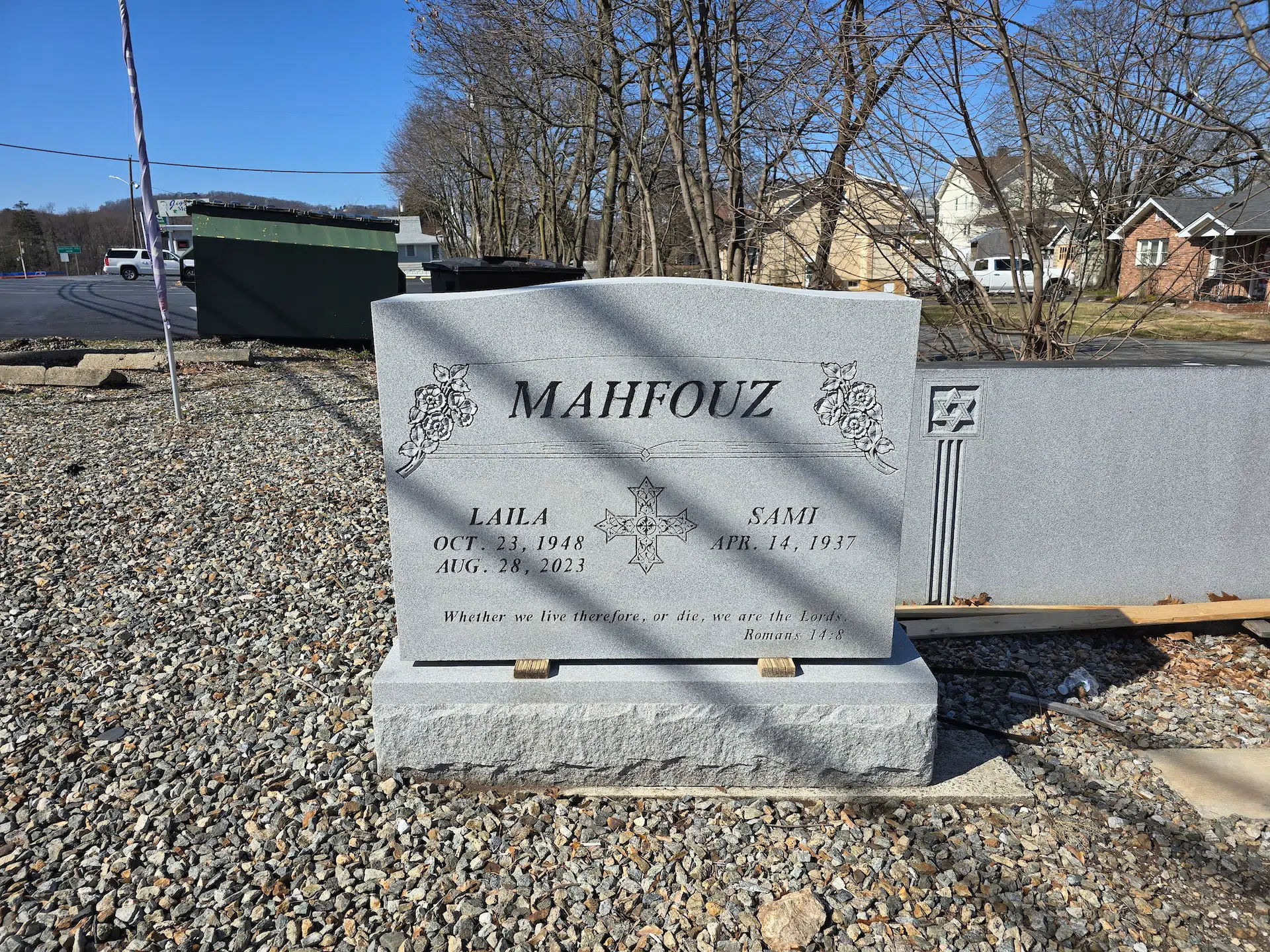 Granite Flat Headstone / Marker hand-carved by Flat Marker Guide in NJ — image 1