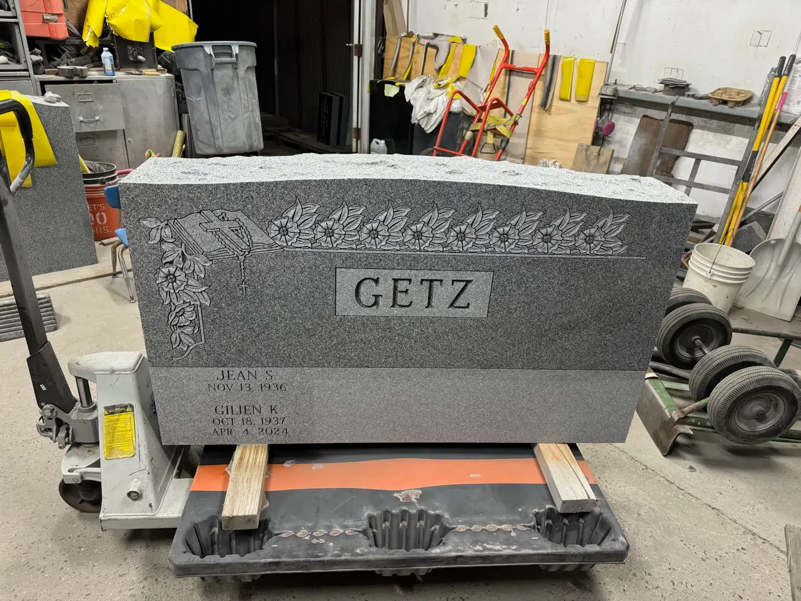 Granite Flat Headstone / Marker hand-carved by Flat Marker Guide in NJ — image 5